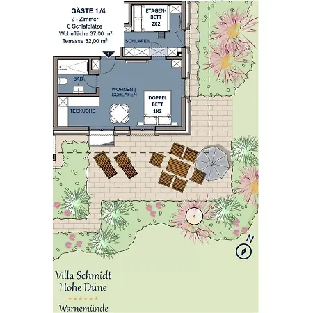 Schmidt - Strandhaus Direkt Am Mit Sauna, Sport Und Duenengarten I Апартаменты Росток